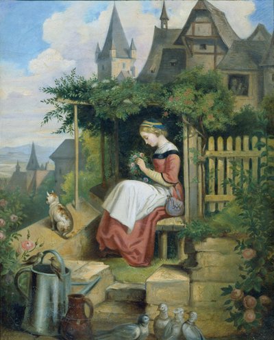 家庭菜園の女の子 作： Joseph Hasslwander