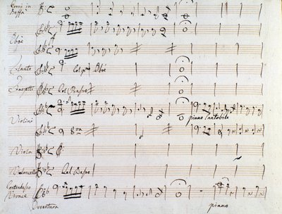 J.ハイドンのアルミーダのメヌエットの楽譜（1784年）の最初のページ 作： Joseph Haydn