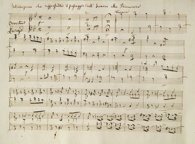1801年4月に初演されたオラトリオ「The Seasons」の「Spring」のスコアからの新曲 作： Joseph Haydn