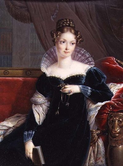 本を持つレディ・ジョージ・ウィリアム・ラッセル、1817年頃 作： Joseph Heigel
