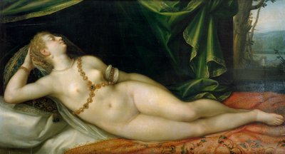 ヨーゼフ・ハインツ・ザ・エルダー（1564-1609）による、眠っているヴィーナス。 作： Joseph Heintz