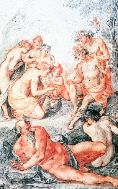 研究、子供のバプテスマ、c1584-1609 作： Joseph Heintz the Elder