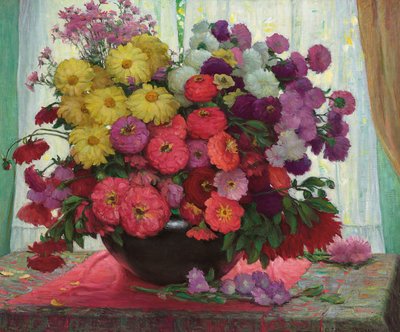 花の鉢（キャンバスに油彩） 作： Joseph Henry Sharp