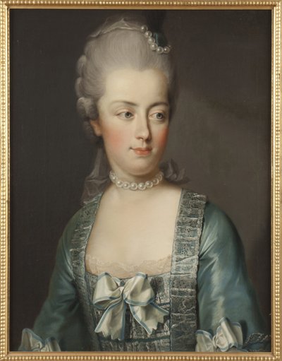 ヒッケル、ヨーゼフ（1736 -1807）によるフランス王妃、オーストリア大公妃マリー・アントワネット（1755 - 1793）の肖像。キャンバスに油彩。寸法：65x50 cm。ストックホルム国立博物館 作： Joseph Hickel