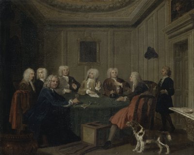 紳士クラブ、1730年頃（キャンバスに油彩） 作： Joseph Highmore
