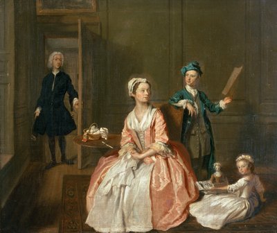 おそらくアーティストの家族の会話作品c.1732-5 作： Joseph Highmore