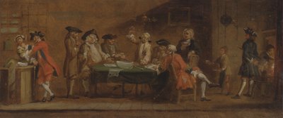 酒場や喫茶店の人物。 1725年または1750年以降。 作： Joseph Highmore