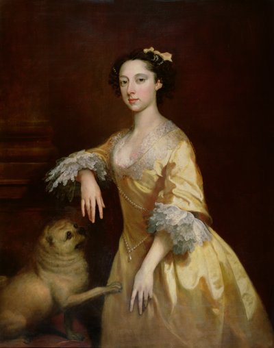パグ犬の女性 作： Joseph Highmore