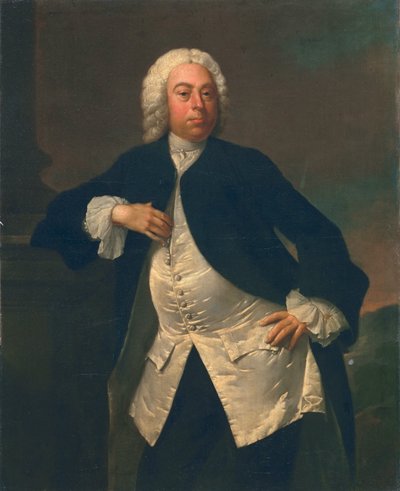 白い絹のチョッキの男、1745-50年頃 作： Joseph Highmore