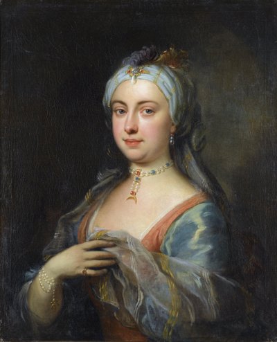 レディ・メアリー・ウォートリー・モンタグ（1689-1762）の肖像 par Highmore, Joseph (1692-1780), - 油彩・キャンバス, 76x61,5 - 個人蔵 作： Joseph Highmore