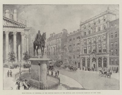 ニューヨークの相互生命保険会社の英国支店のコーンヒルにある本社 作： Joseph Holland Tringham