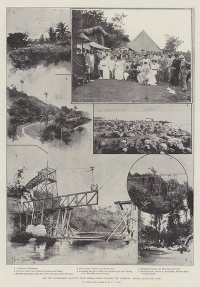 シエラレオネから内部に向かう新政府鉄道、沿線のシーン 作： Joseph Holland Tringham