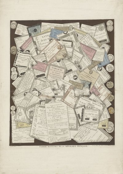 フランス・パピエゲルド フランス共和国の硬貨書類 (オブジェクトのタイトル) 作： Joseph Hunin