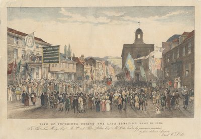 後期選挙中のトンブリッジの眺め、1832 年 12 月 18 日 作： Joseph Josiah Dodd