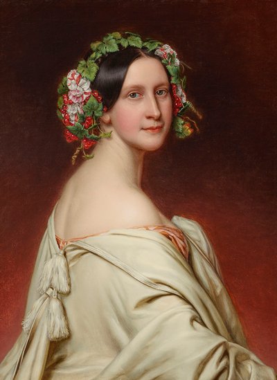 女優シャーロット・フォン・ハーンの肖像 1809-1891, 1850. 作： Joseph Carl Stieler
