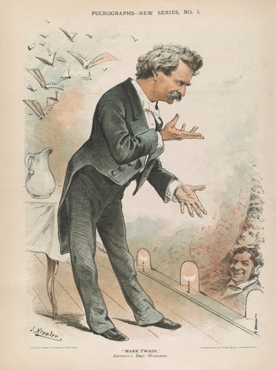 マーク・トウェイン、アメリカ最高のユーモリスト、1885年頃（リソ） 作： Joseph Keppler