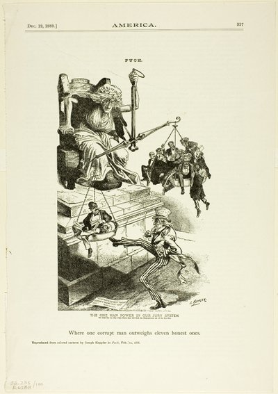 裁判員制度における一人勝ち、パックより 作： Joseph Keppler