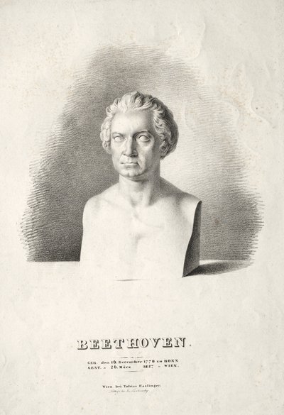 ルートヴィヒ・ヴァン・ベートーヴェンの胸像 作： Joseph Kriehuber