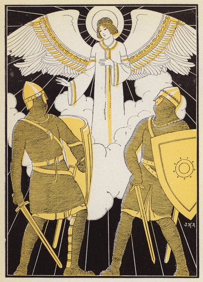 ローランとオリヴィエの闘い（カラーリトグラフ） 作： Joseph Kuhn Regnier