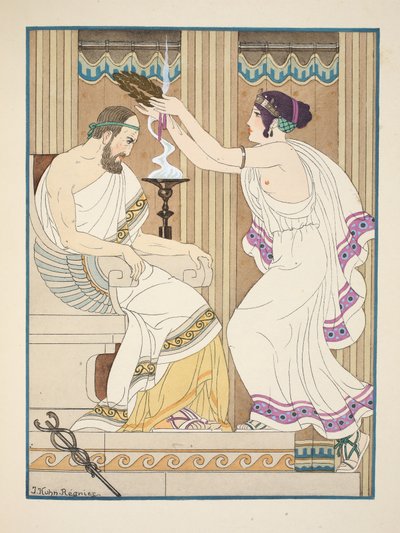 黄金の冠、「ヒポクラテスの作品」、1934年のイラスト 作： Joseph Kuhn Regnier