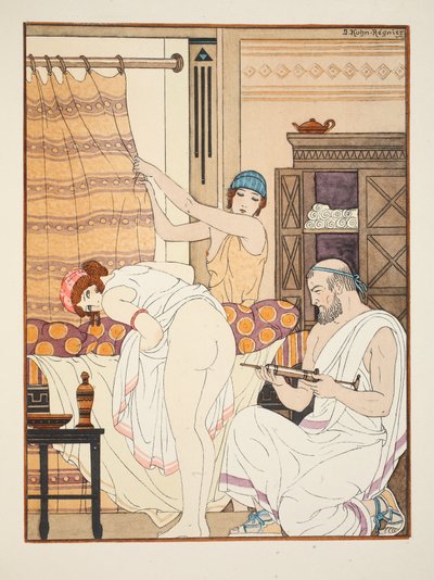 浣腸、「ヒポクラテスの作品」からのイラスト、1934 作： Joseph Kuhn Regnier