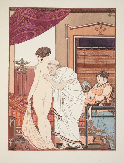 胸の音、「ヒポクラテスの作品」のイラスト、1934年 作： Joseph Kuhn Regnier