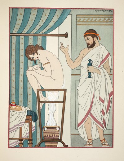 燻蒸療法、「ヒポクラテスの作品」のイラスト、1934年 作： Joseph Kuhn Regnier
