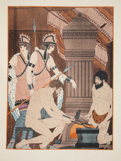 熱い石炭、「ヒポクラテスの作品」、1934年のイラスト 作： Joseph Kuhn Regnier