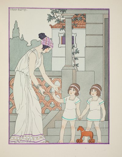 一卵性双生児、「ヒポクラテスの作品」、1934年のイラスト 作： Joseph Kuhn Regnier