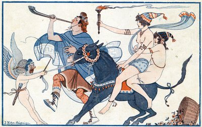 フレスコ、ポンペイのカーニバルでのいたずら-1923年のラヴィパリジェンヌのイラスト 作： Joseph Kuhn Regnier