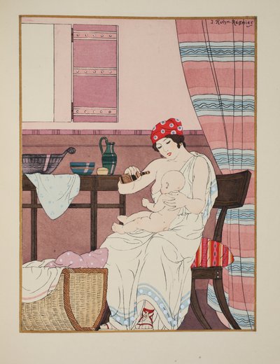 乳幼児の看護、「ヒポクラテスの作品」、1934年のイラスト 作： Joseph Kuhn Regnier