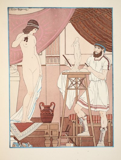彫像、「ヒポクラテスの作品」、1934年のイラスト 作： Joseph Kuhn Regnier