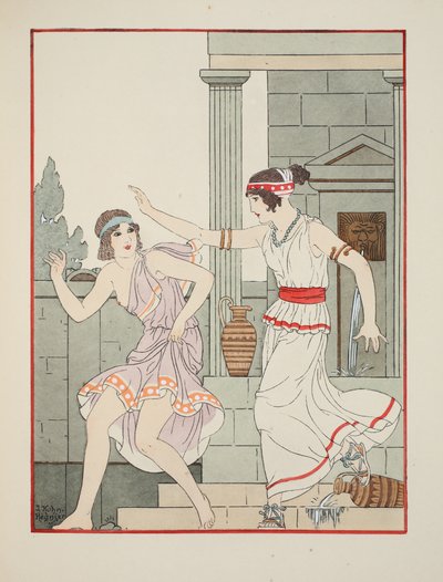 手の平に打たれた、「ヒポクラテスの作品」、1934年のイラスト 作： Joseph Kuhn Regnier