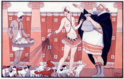 Three PrixFéminins-大家族の小さな古いおばあちゃんの賞-ラヴィパリジェンヌ1919のイラスト 作： Joseph Kuhn Regnier