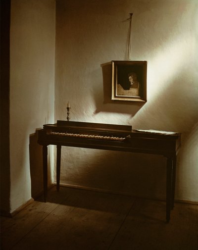 W.モーツァルトのクラヴィコードと未完成の肖像画... 作： Joseph Lange
