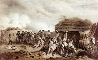 バスタンの戦いは、モンセイ将軍の指揮するフランス軍とスペイン軍が対立する。対決は、7月24日にバスタン渓谷で行われた 作： Joseph Louis Hippolyte Bellange
