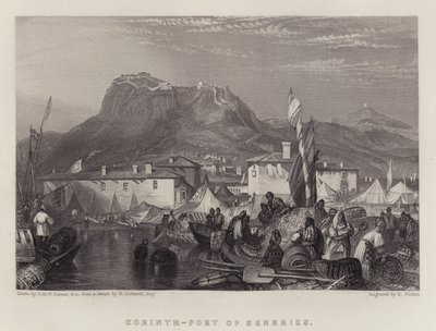 コリントス、ケンクリス港（カラーリトグラフ 作： Joseph Mallord William (after) Turner
