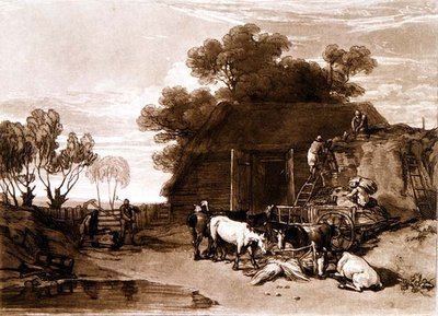 F.7.I チャールズ・ターナーが彫った「Liber Studiorum」の「The Straw Yard」。 作： Joseph Mallord William (after) Turner