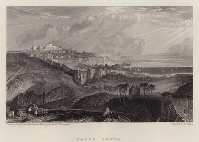 ヤッファ、ヨッパ（カラーリトグラフ 作： Joseph Mallord William (after) Turner