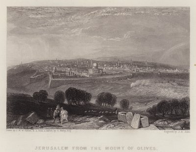 オリーブ山からのエルサレム(カラーリトグラフ) 作： Joseph Mallord William (after) Turner