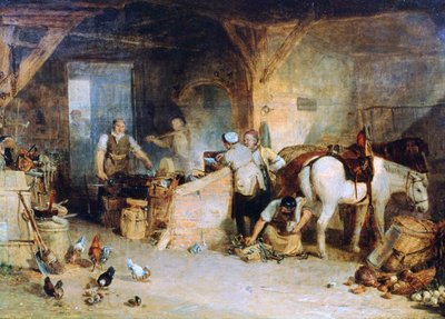 鉄の価格に異議を唱える国の鍛冶屋...、c1807。 作： Joseph Mallord William Turner