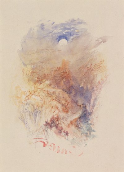 月明かりの峠 1845年頃 水彩・紙 作： Joseph Mallord William Turner