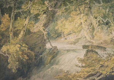 水の流れる川 1796年頃 （紙に水彩） 作： Joseph Mallord William Turner