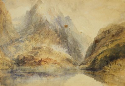 スイスアルプスの風景、1843年 作： Joseph Mallord William Turner