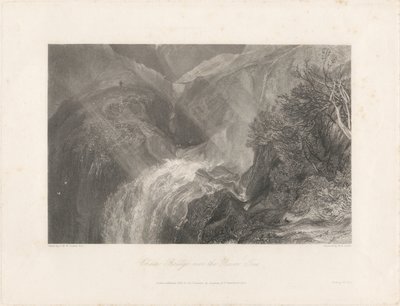 ティーズ川にかかる鎖橋、1838年（エッチングと彫刻） 作： Joseph Mallord William Turner