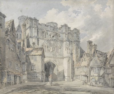 クライストチャーチゲート、カンタベリー、1793-94年（紙にトイレ） 作： Joseph Mallord William Turner
