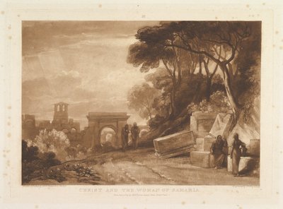 1819年1月1日、キリストとサマリアの女リベルスタジオラム、パートXIV、プレート71。 作： Joseph Mallord William Turner