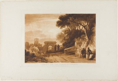 キリストとサマリアの女、Liber Studiorum のプレート 71 作： Joseph Mallord William Turner
