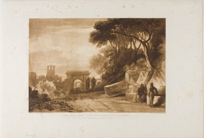 キリストとサマリアの女、Liber Studiorum のプレート 71 作： Joseph Mallord William Turner