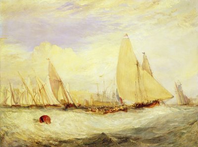 イースト カウズ城、J ナッシュ Esq. の座席、レガッタ ビーティング トゥ ウィンドワード 作： Joseph Mallord William Turner